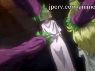 Elite duende princesa aparafusado por grupo de tentáculos em hentai filme