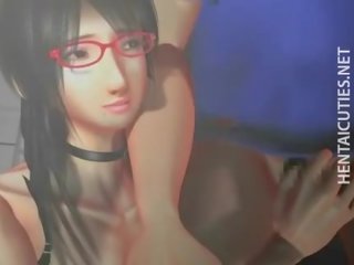 Deity 3D anime geek young Ms gives fellatio