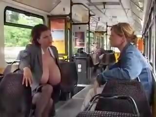 Huge Big Tits divinity Milking In The Public Tram