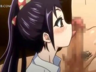 Seksuāli modinājusi anime maziņš tvaika noplūde un jāšanās gigants phallus